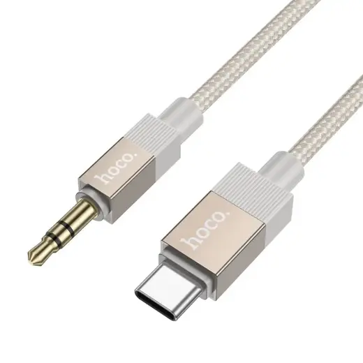 Cable AUX Jack 3,5 mm (male) to USB C (male) Hoco 1 m UPA32B gold