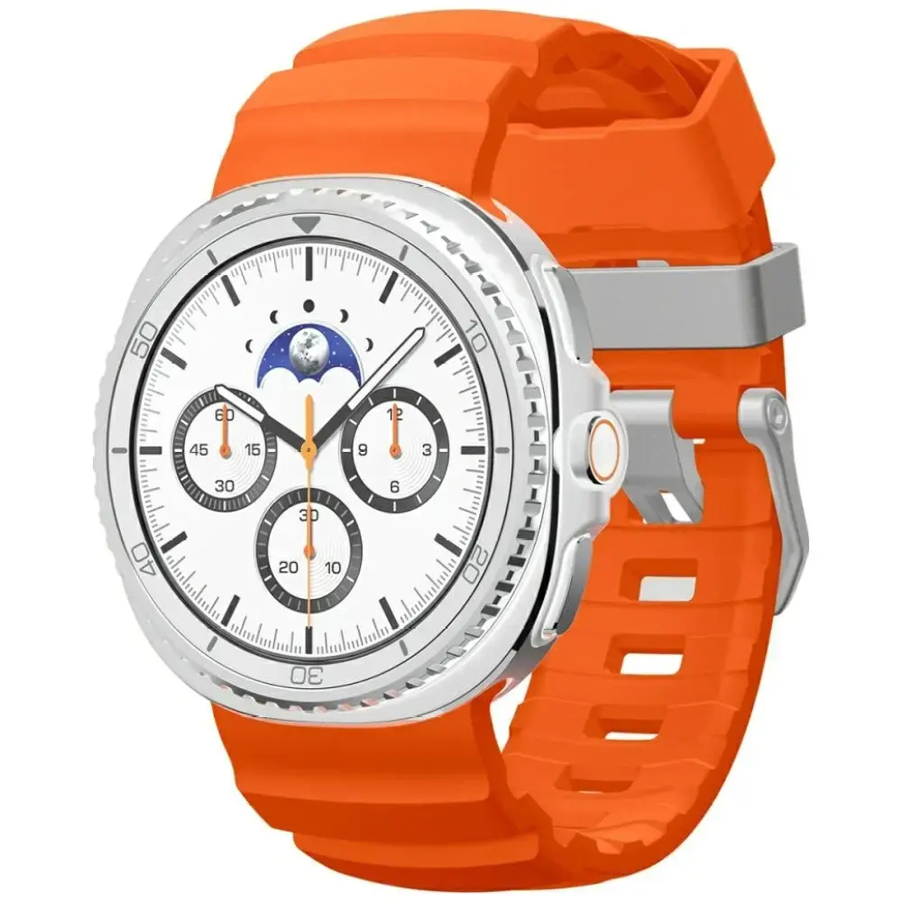 Spigen WBS2 viedpulksteņa siksniņa priekš Samsung Galaxy Watch 8 / 8 Classic (40/44/46 mm) | silikons | oranža