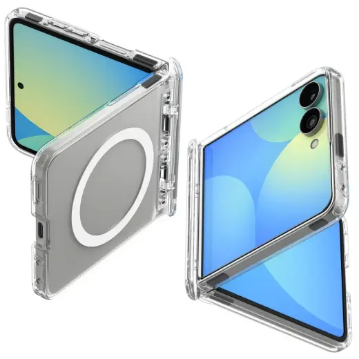 Spigen Ultra Hybrid Pro telefono dėklas su MagSafe palaikymu Samsung Galaxy Z Flip 8 (F776) baltas