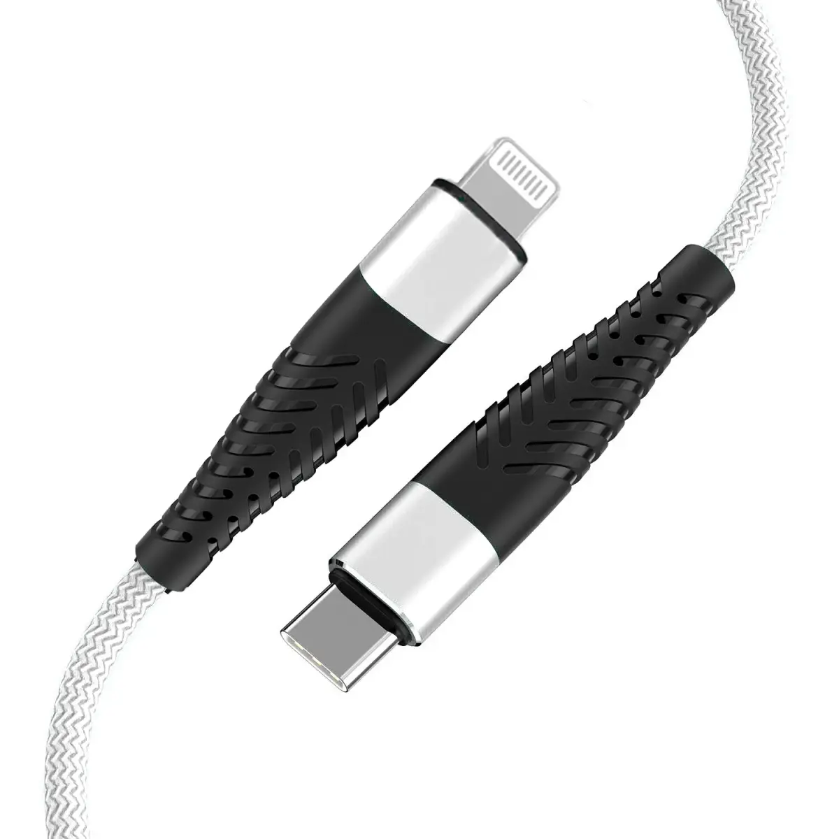 Fusion Fishbone datu pārraides un uzlādes vads | USB-C uz Lightning | 15W | 1.5m | balts