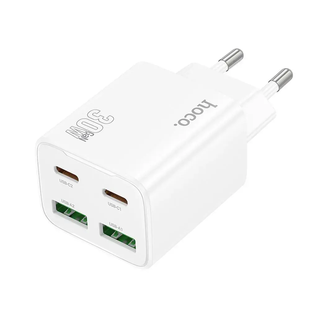 Зарядное устройство HOCO N56 | 30W | PD, QC, PPS | USB-C, USB-A | белое