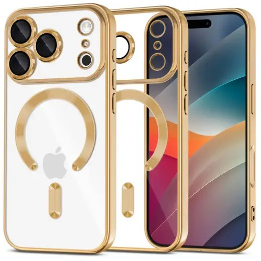 TECH-PROTECT MAGFLEX maciņš ar MagSafe atbalstu telefonam iPhone 17 Pro shiny zelta