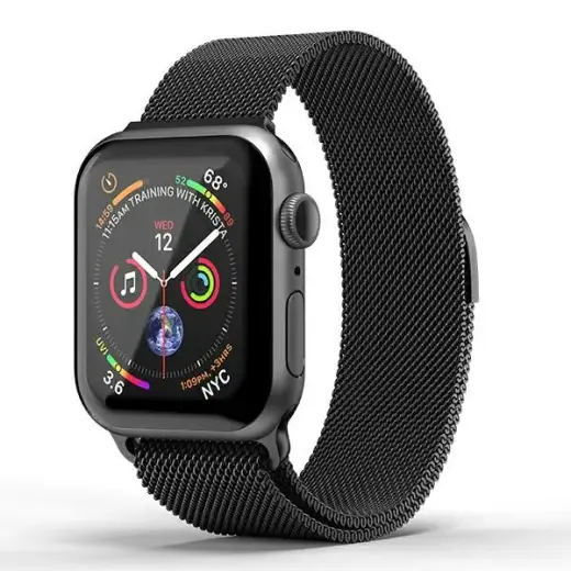 SuperDry nutikella rihm Apple Watch (38/40/41 mm) jaoks | roostevaba teras | must