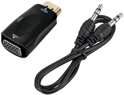 Fusion video signāla pārveidotājs HDMI uz VGA (+ audio) melns