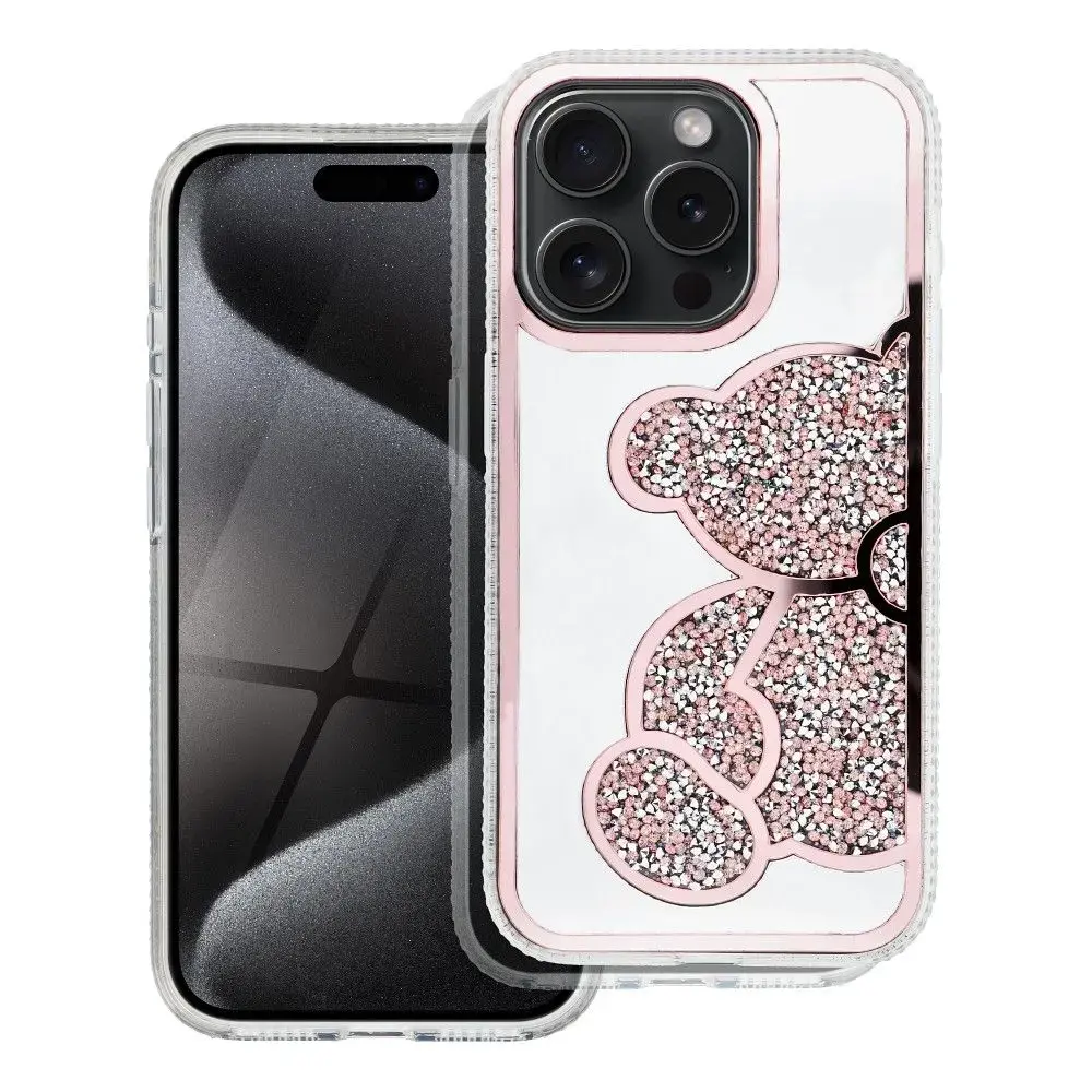 TEDDY BEAR telefono dėklas iPhone 13 mini rožinis