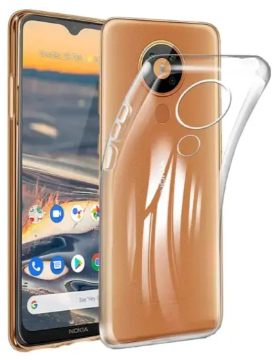 Fusion Ultra Back Case 1 mm Izturīgs Silikona Aizsargapvalks Nokia 5.3 Caurspīdīgs