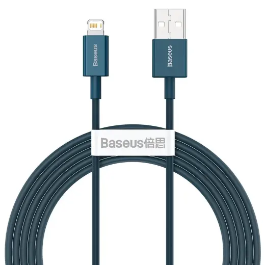 Baseus Superior Series CALYS-C03 datu pārraides un uzlādes vads | USB-A uz Lightning | 12W | 2m | zils