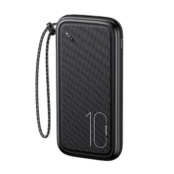 USAMS PB56 ārējais akumulators (powerbank) | 10 000 mAh | USB-A, USB-C, Micro USB | melns