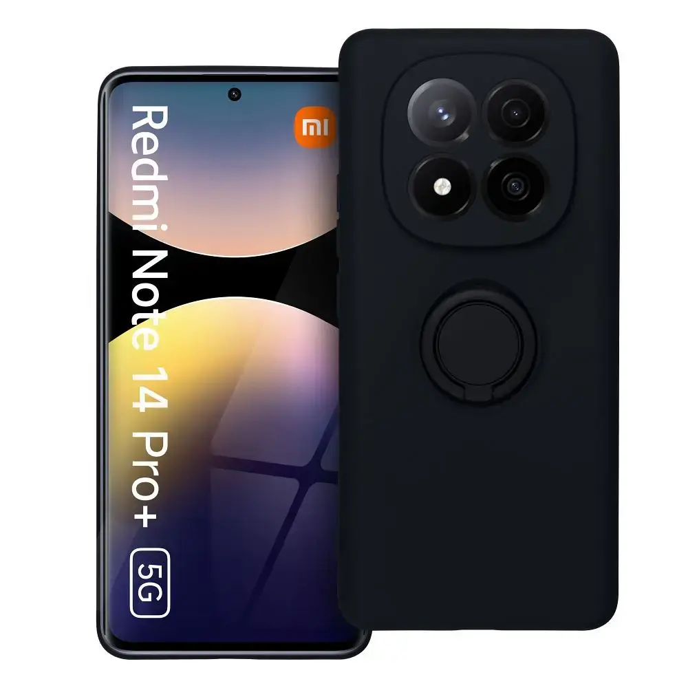 SILICONE RING case for XIAOMI Redmi Note 14 Pro Plus 5G black