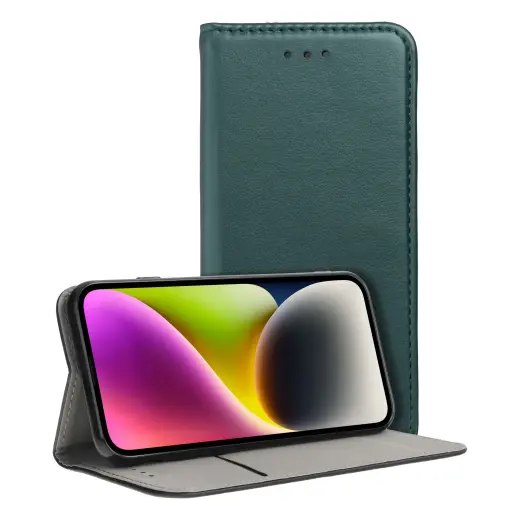 Smart Magneto knyginio tipo telefono dėklas Samsung Galaxy A56 (A566) žalias