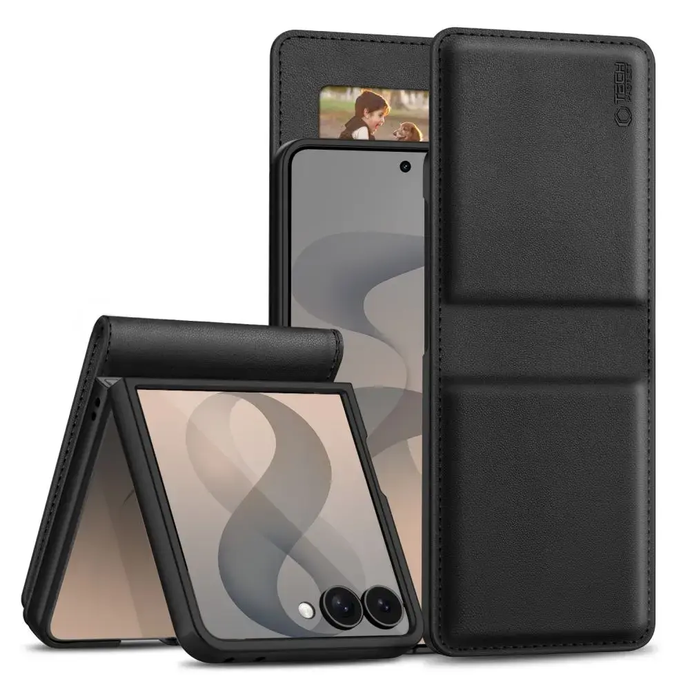 TECH-PROTECT WALLET knyginio tipo telefono dėklas Samsung Galaxy Z Flip 8 (F776) juodas