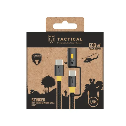 Tactical Stinger Cable провод для передачи данных и зарядки | USB-C на USB-C | 1.5м | черный