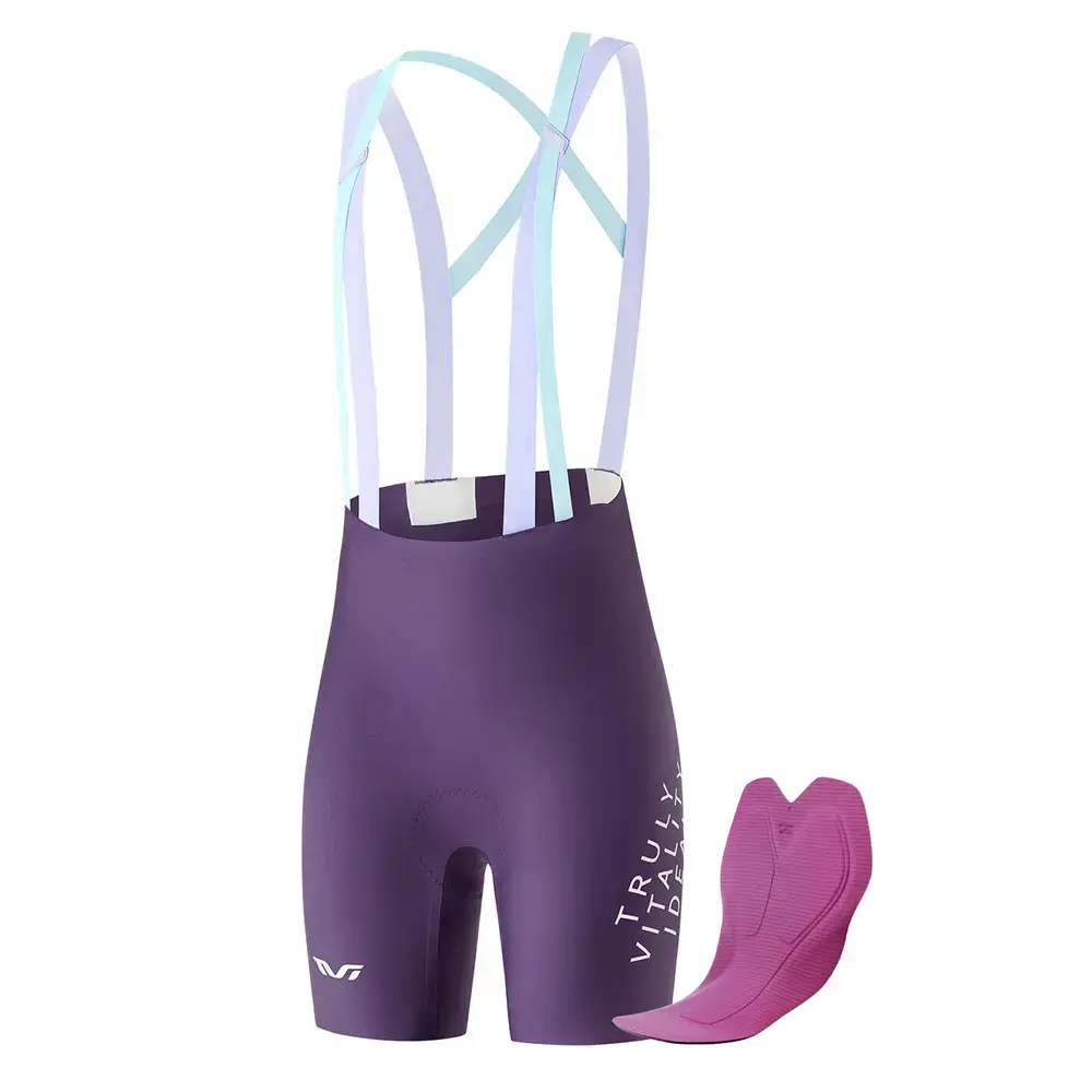 Rockbros YDDK017-1 TVI Women's Cycling Shorts with Bib and Pad Size L - Purple