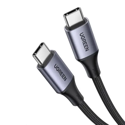 UGREEN US535 datu pārraides un uzlādes vads | USB-C uz USB-C | 240W | 2m | melns