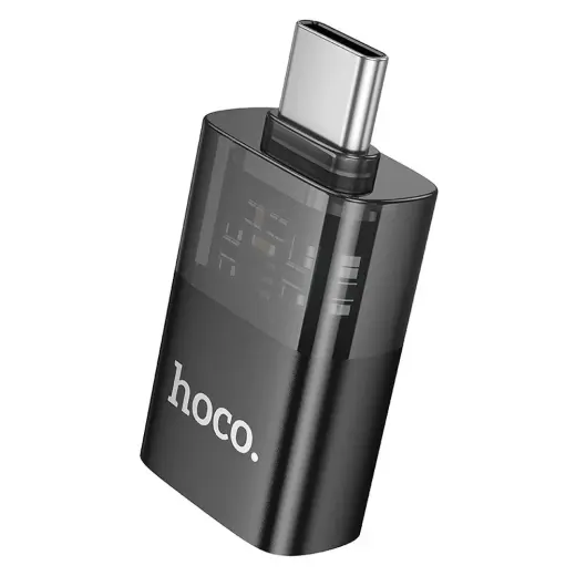 Hoco UA36B adapteris | USB-C į USB 3.0 | skaidrus juodas