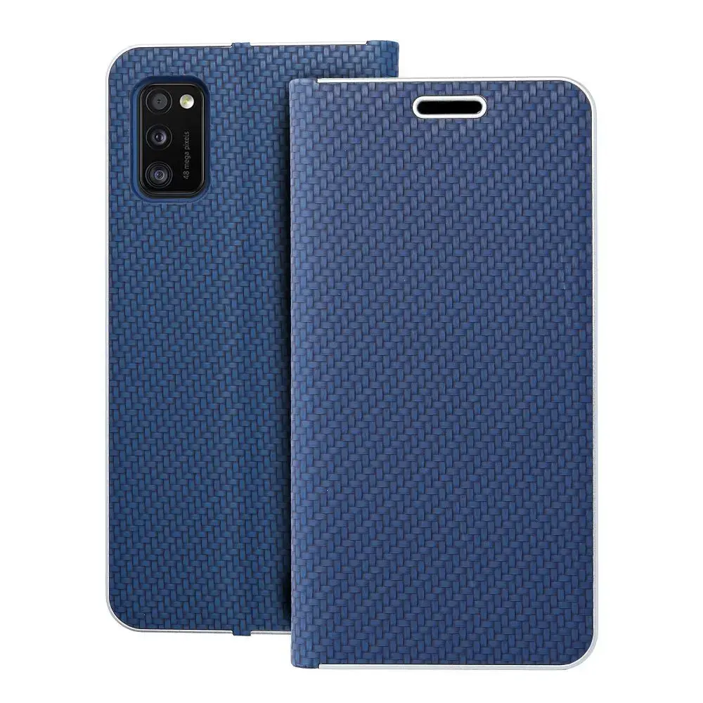 LUNA Carbon grāmatveida maciņš telefonam Samsung Galaxy A41 (A415) zils