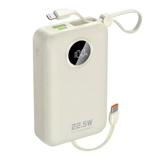 Dudao K14+ väline akupank (powerbank) | 20 000 mAh | 22.5W | USB-C, USB-A, Lightning | valge