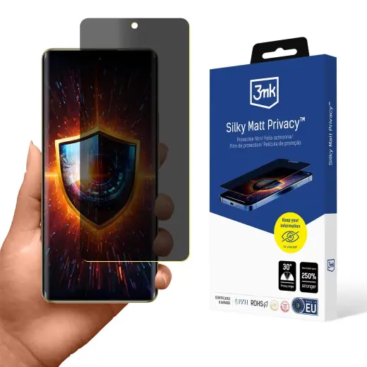 3mk Silky Matt Privacy aizsargplēve telefona ekrānam Realme 12 Pro (privātuma efekts)