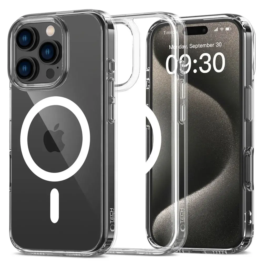 TECH-PROTECT Flexair Hybrid maciņš ar MagSafe atbalstu telefonam iPhone 16 Pro Max caurspīdīgs