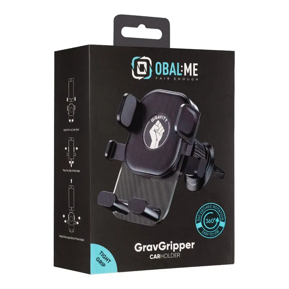 Obal:Me GravGripper gravitatsiooniline auto telefonihoidik must