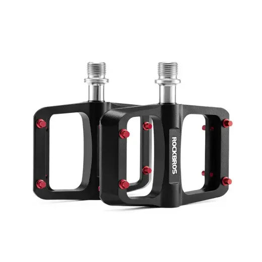 Rockbros BP2603 Platform Bicycle Pedals with Titanium Axle and Magnesium Alloy Bearings - Black