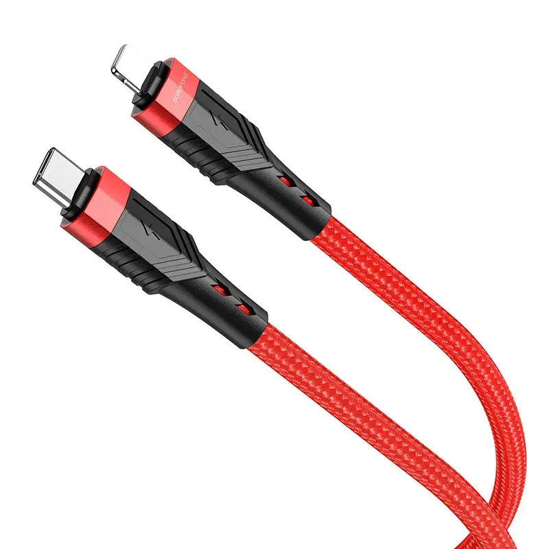 Borofone BU35 Influence провод для передачи данных и зарядки | USB-C на Lightning | 20W | 1.2m | красный