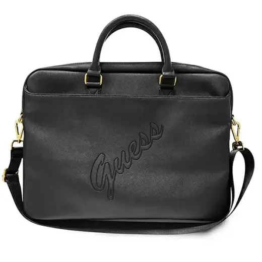 Guess Saffiano Script nešiojamojo kompiuterio krepšys 16" juodas