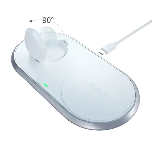 Choetech T317 2-in-1 bezvadu lādētājs | Qi | balts