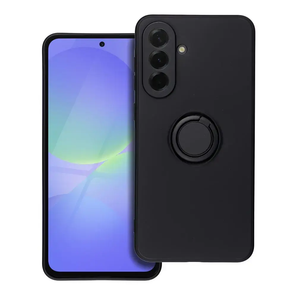 Silicone telefono dėklas su stovu Samsung Galaxy A36 5G (A366) juodas