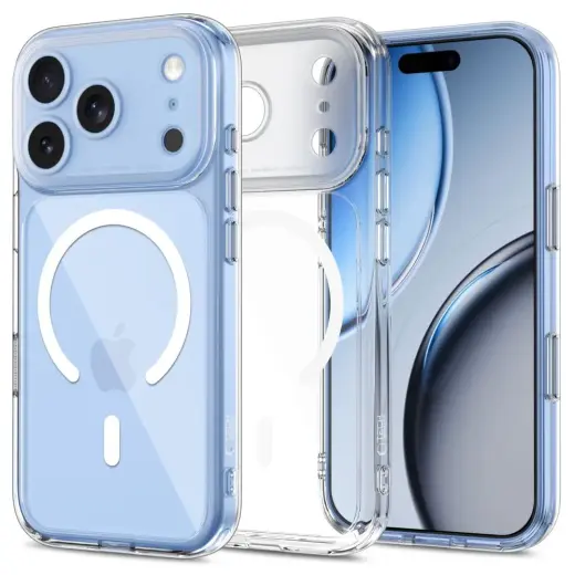 TECH-PROTECT MAGPEAK MAGSAFE CC telefono dėklas iPhone 17 Pro Max | iPhone 18 Pro Max skaidrus