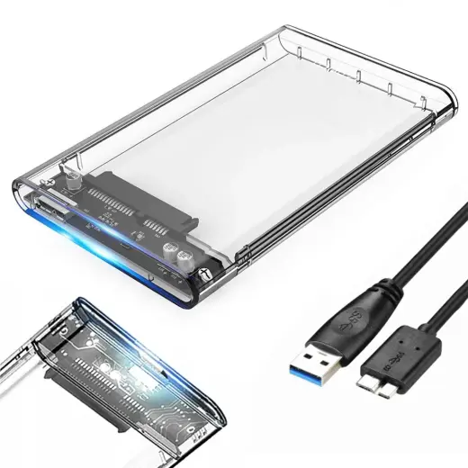 Fusion 2,5" ārējais cietā diska korpuss SATA III | USB 3.0 caurspīdīgs