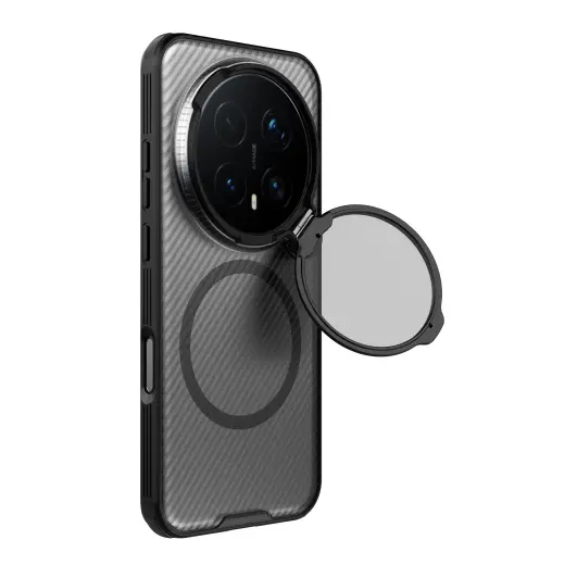 Nillkin CamShield Prop telefono dėklas su stovu Magic 8 Pro skaidrus juodas (su kameros apsauga)