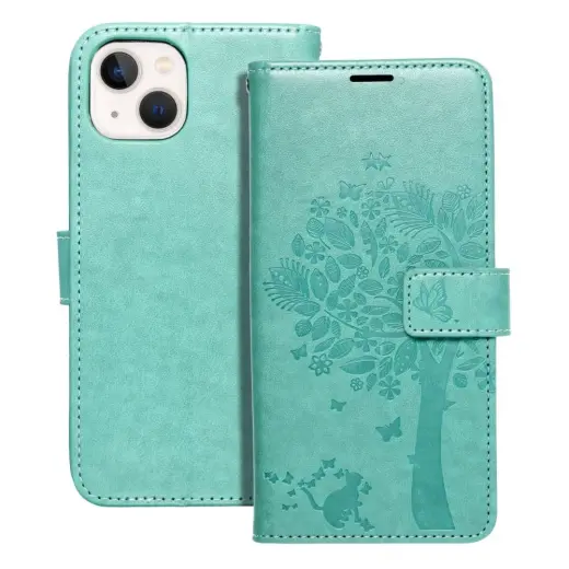MEZZO tree knyginio tipo telefono dėklas iPhone 13 žalias