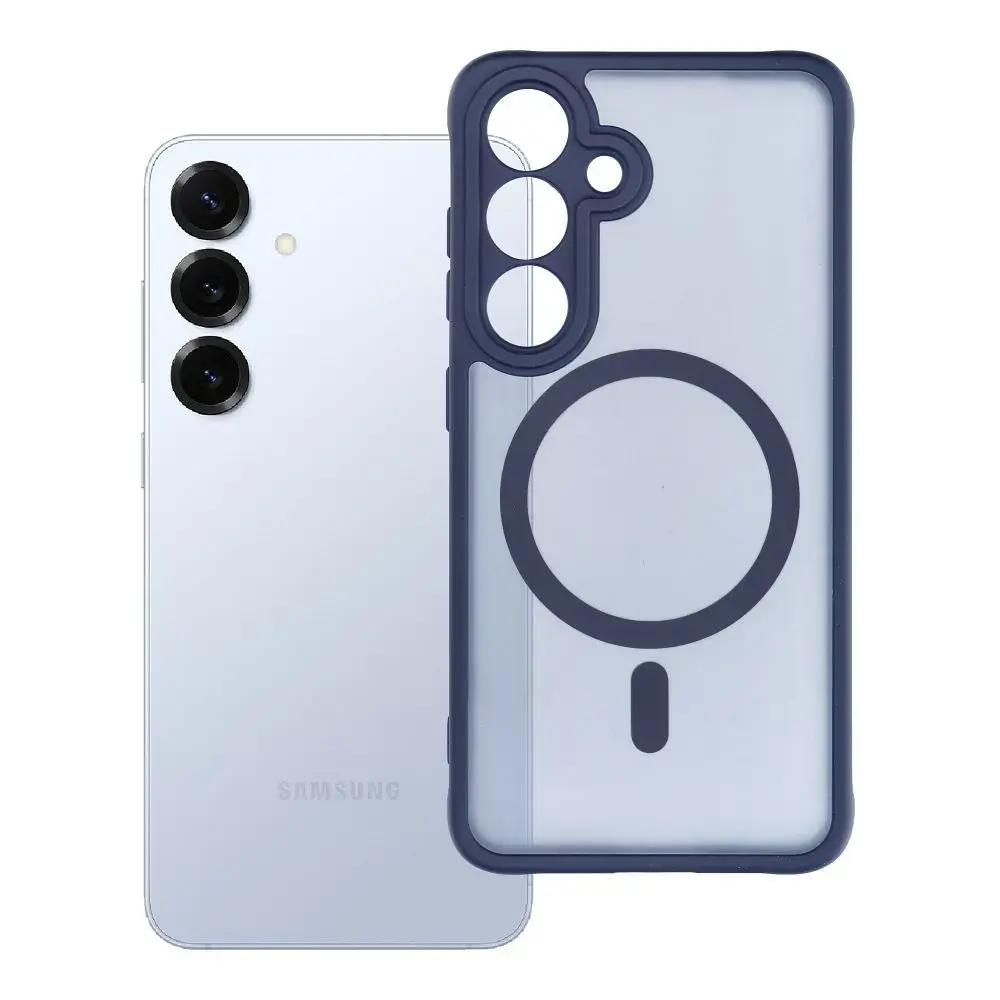 Full Matte Mag telefono dėklas su MagSafe palaikymu Samsung Galaxy S25 (S931) mėlynas