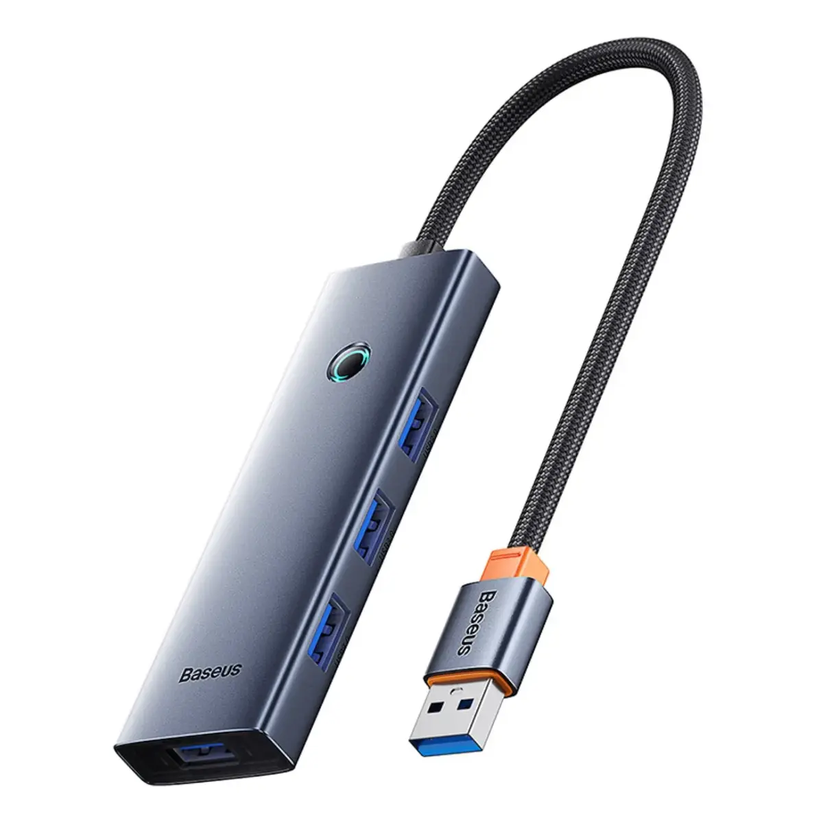 Baseus UltraJoy USB centrmezgls | USB-A uz 4x USB 3.0, USB-C | pelēks