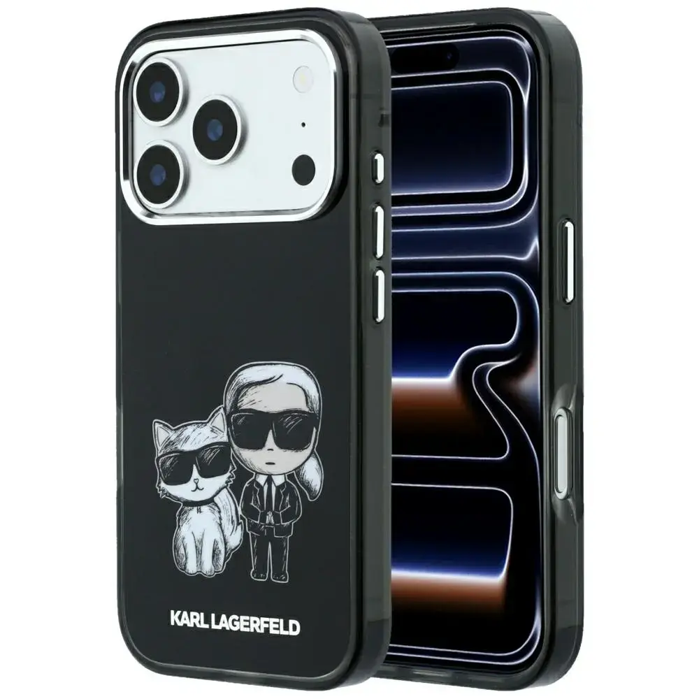 Karl Lagerfeld IML Karl&Choupette Bodies Sketch Print чехол с поддержкой MagSafe для телефона iPhone 17 Pro | iPhone 18 Pro чёрный
