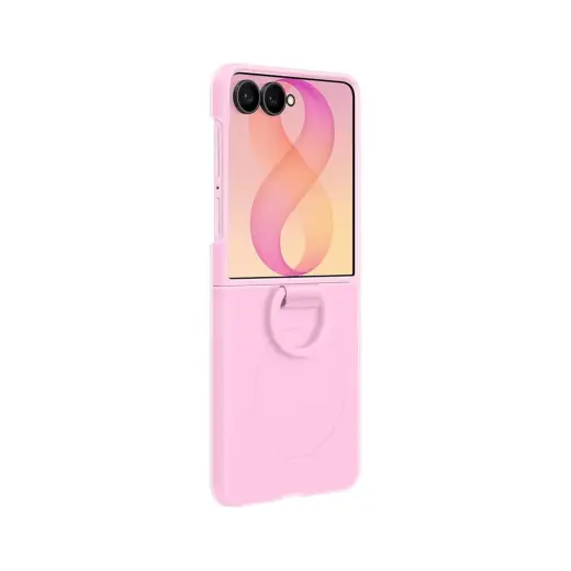 Samsung Silicone Ring Magnet чехол с подставкой и поддержкой MagSafe для телефона Samsung Galaxy Z Flip 8 (F776) розовый