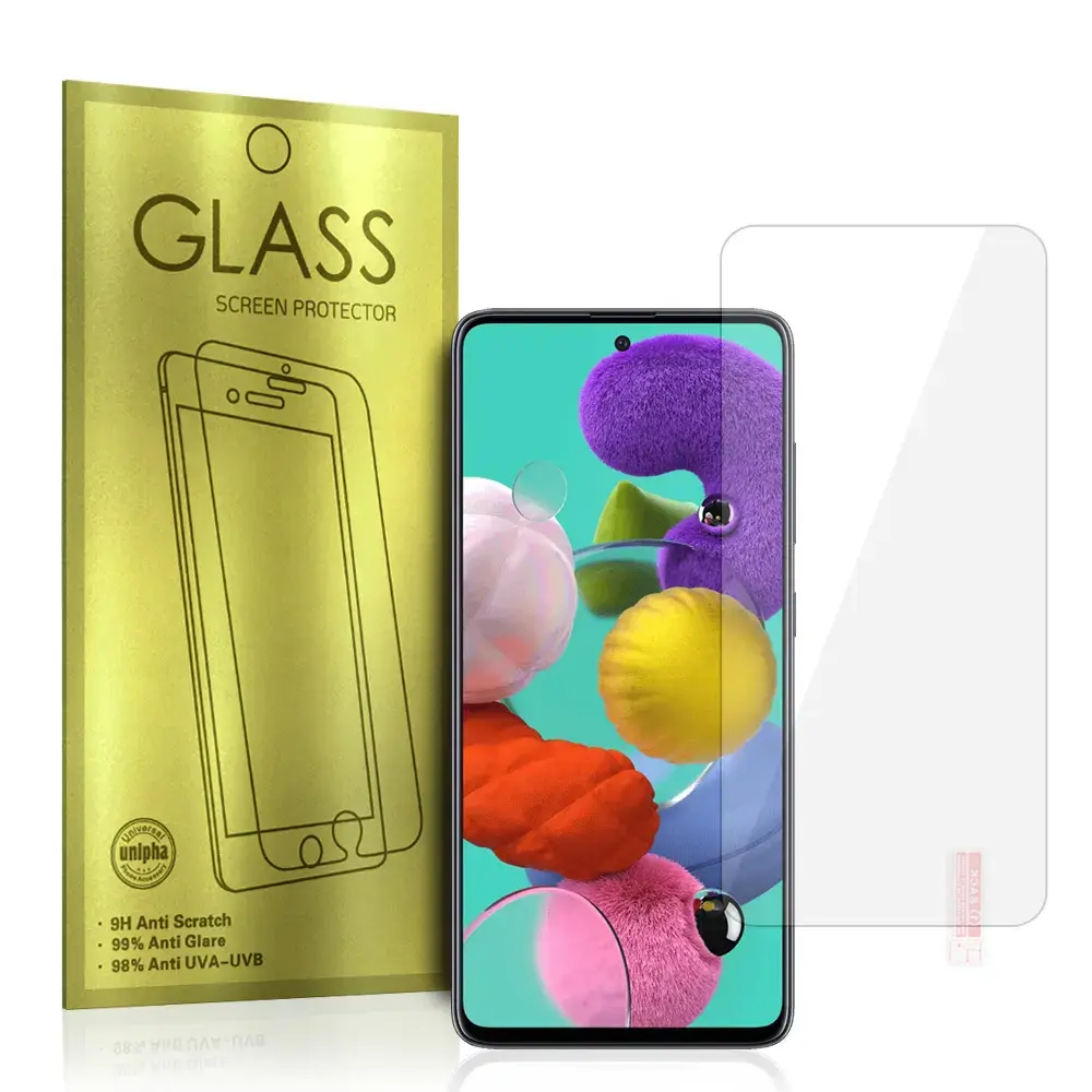 Gold grūdintas apsauginis stiklas telefonui Galaxy A51