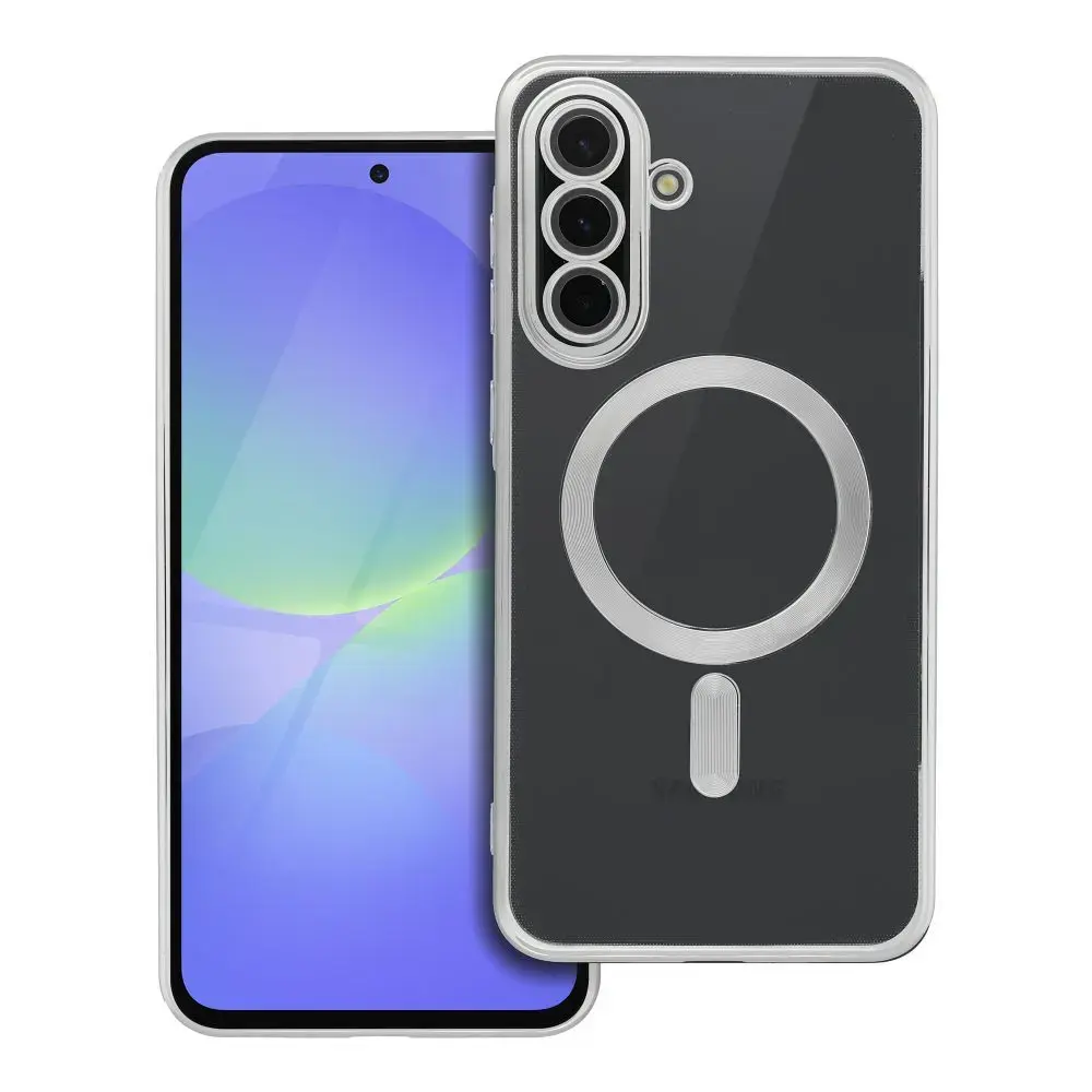 Electro Mag telefono dėklas su MagSafe palaikymu Samsung Galaxy A36 5G (A366) sidabrinis