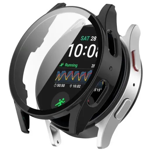Tech-Protect Defense360 viedpulksteņa maciņš (apvalks) priekš Samsung Galaxy Watch 4/5/FE (40 mm) | ar iebūvētu stiklu | melns