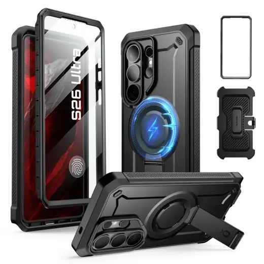 Supcase Unicorn Beetle Pro Mag telefono dėklas su MagSafe palaikymu Samsung Galaxy S26 Ultra (S948) juodas