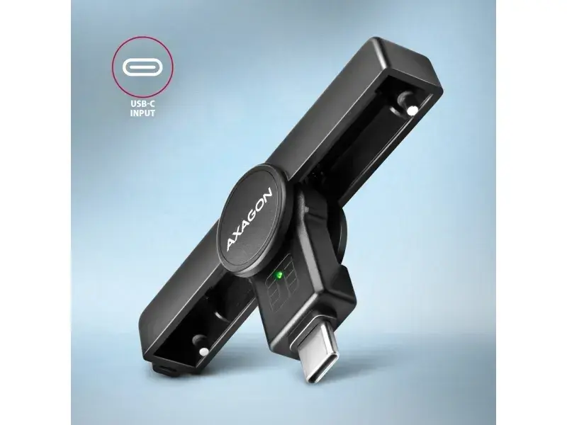 Axagon CRE-SMPC Compact desktop USB contact Smart | ID card reader with long, USB-A cable