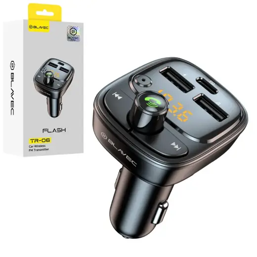 Blavec FM Transmitter Flash TR-06 MP3, Bluetooth - 2xUSB + Type C - PD 30W (TFMFTR06-B) black