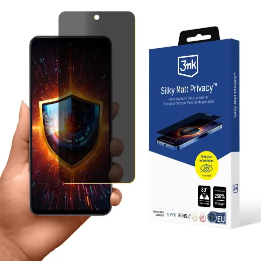 3mk Silky Matt Privacy aizsargplēve telefona ekrānam Vivo Y39 5G (privātuma efekts)