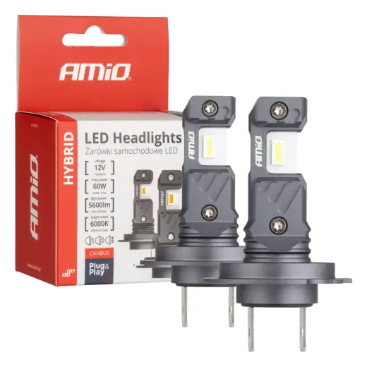 LED Headlights Hybrid series H7 H18 6000K Canbus 60W AMIO-04115
