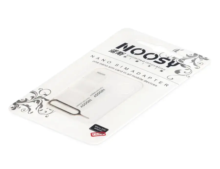 Noosy SIM Kartes Adapteru Komplekts + Adatiņa Slotam Balts