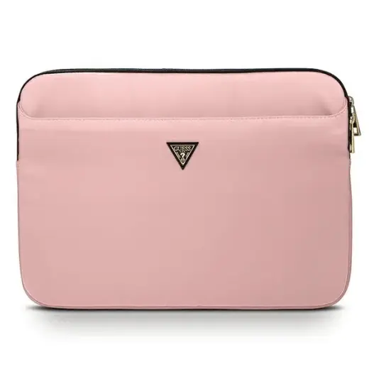 Guess Triangle Logo nešiojamojo kompiuterio dėklas 13" rožinis