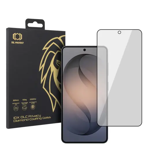 Tel Protect 10X Privacy DLC Diamond Coating aizsargstikls telefona ekrānam Galaxy S26 (privātuma efekts) (saderīgs ar pirksta nospieduma sensoru)