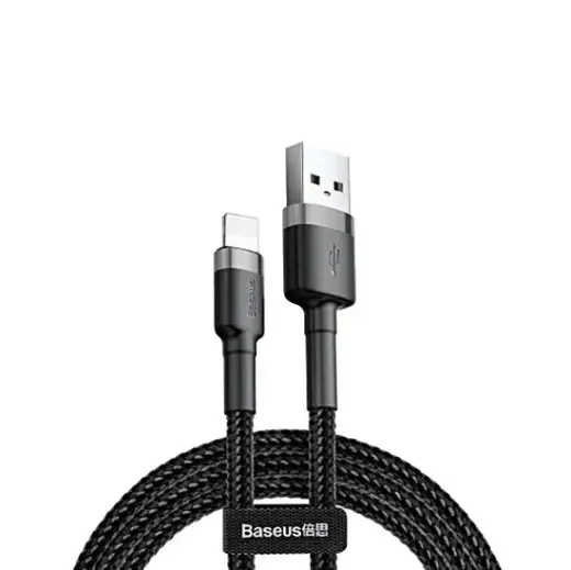 Baseus Cafule datu pārraides un uzlādes vads | USB-A uz Lightning | 7.5W | 2m | melns