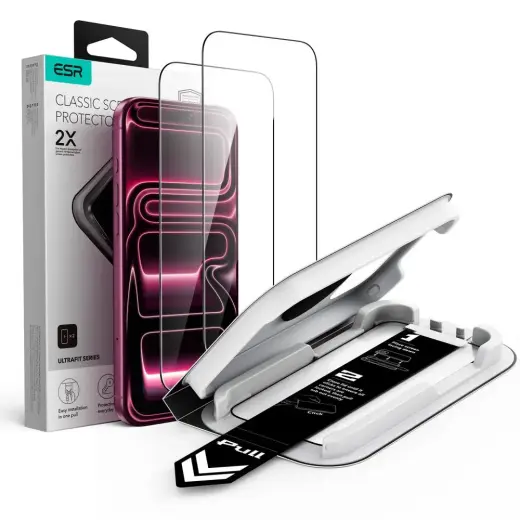 ESR UltraFit Classic grūdintas apsauginis stiklas telefonui iPhone 17 Pro Max | iPhone 18 Pro Max (2 vnt.)